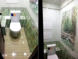 3D панель ПВХ - комплект для туалета № PJ-14 2700х248х8мм