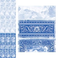 Панель ПВХ с фризом, Барон синий 2700х248х9мм