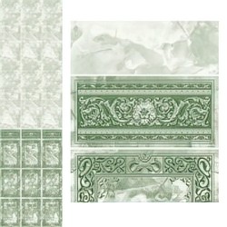 Стеновая ПВХ панель с фризом, Барон зеленый 2700х248х9мм