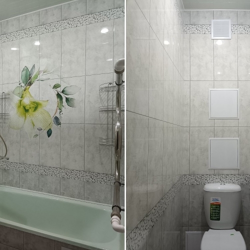 Два комплекта ПВХ панелей ( ванная + туалет) № VT-12