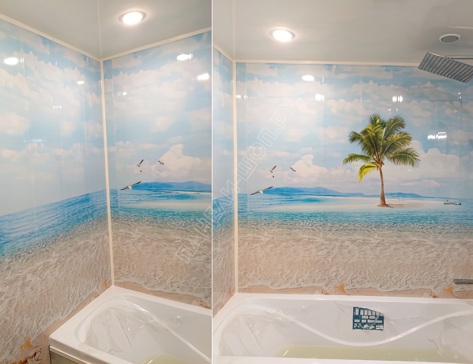 Недорогие панели пвх для ванной. Панель ПВХ novita острова Ботинас. ПВХ novita панорамы 3d Тайланд. Панели ПВХ Новита 3д. Пластиковая панель для ванны.